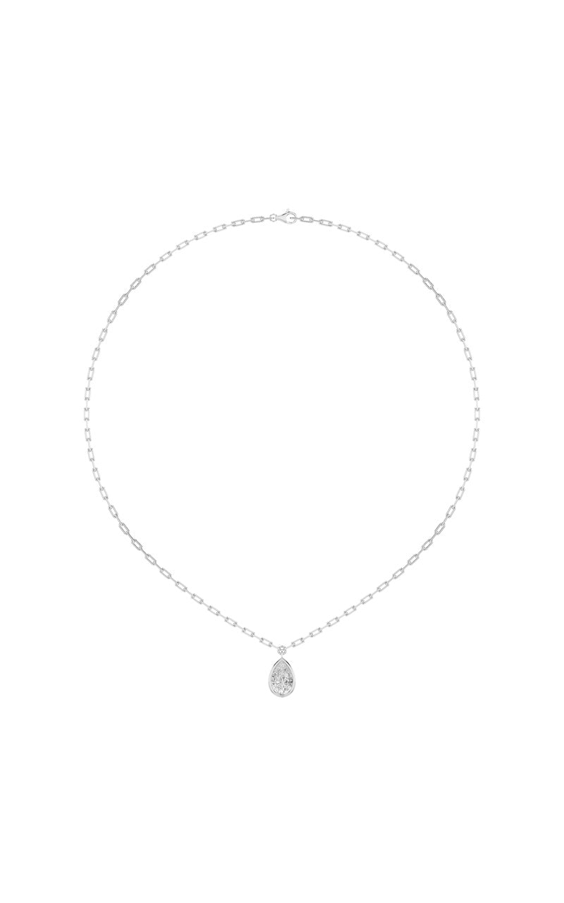 2CTW Pear Shaped Lab Grown Diamond (F/VS) Strata Chic Collection Necklace in 14K Gold