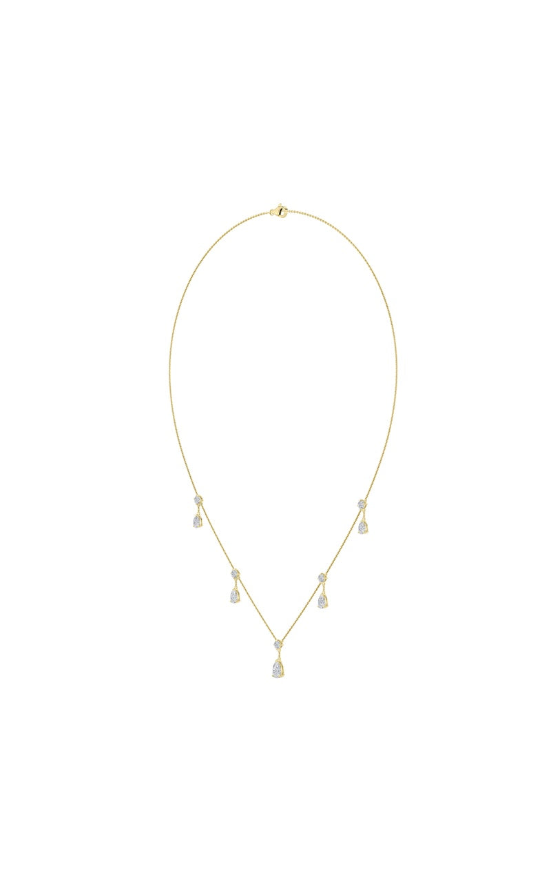 Vs) solitaire necklace in 14k gold