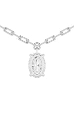 Load image into Gallery viewer, 2CTW Oval Shaped Lab Grown Diamond (F/VS) Strata Chic Collection Necklace in 14K Gold
