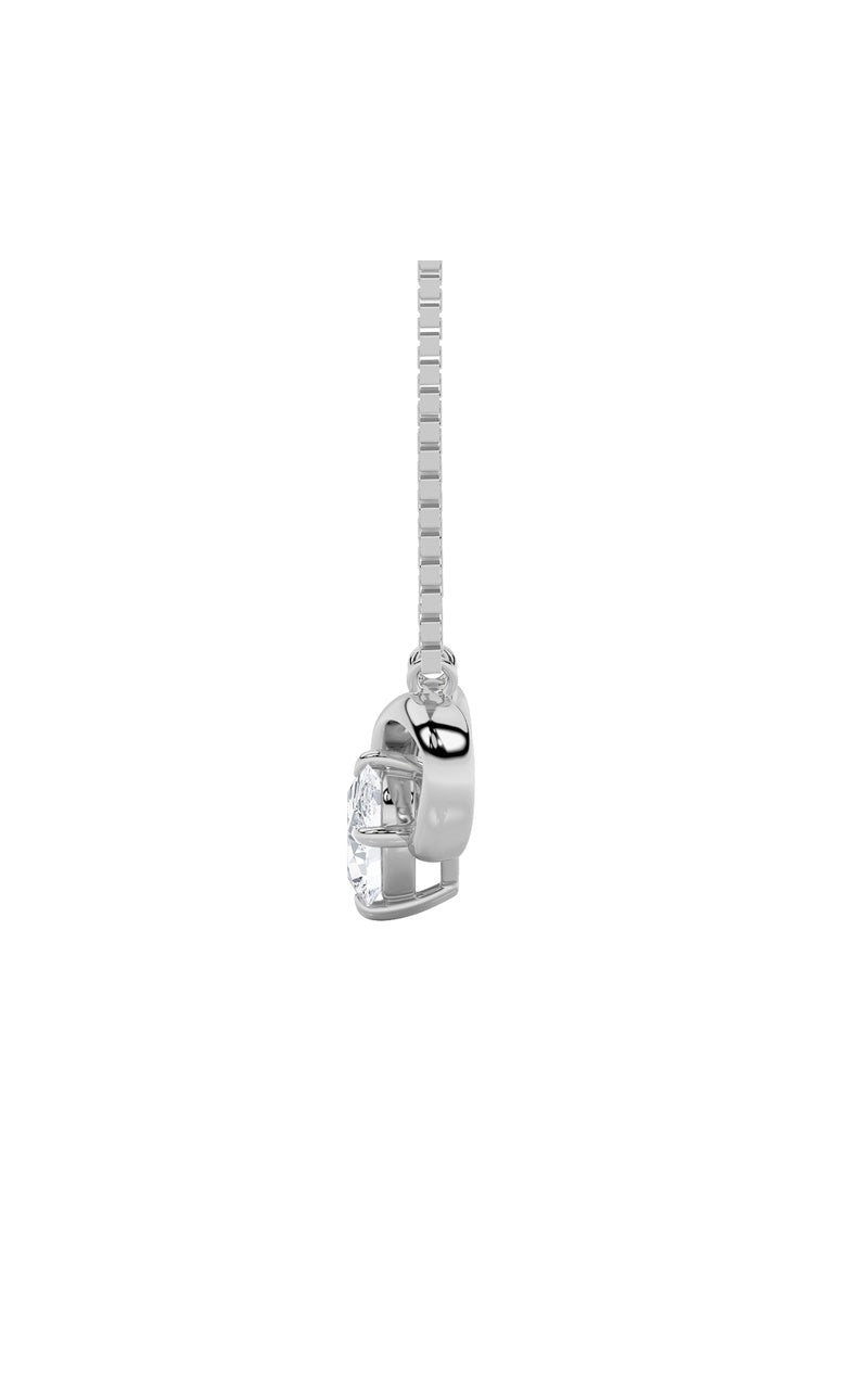 0.5CTW Oval Shaped Lab Grown Diamond (G/VS) Necklace in Silver