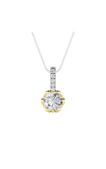 Load image into Gallery viewer, 1.5CTW Round Shaped Lab Grown Diamond (F/VS) Two Tone  Pendant in 14K Gold
