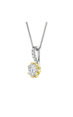 Load image into Gallery viewer, 1.5CTW Round Shaped Lab Grown Diamond (F/VS) Two Tone  Pendant in 14K Gold
