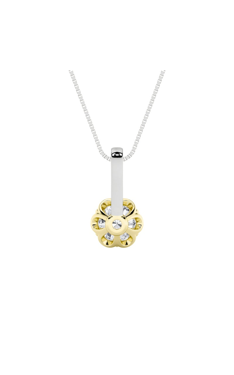 1.5CTW Round Shaped Lab Grown Diamond (F/VS) Two Tone  Pendant in 14K Gold