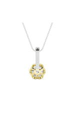 Load image into Gallery viewer, 1.5CTW Round Shaped Lab Grown Diamond (F/VS) Two Tone  Pendant in 14K Gold
