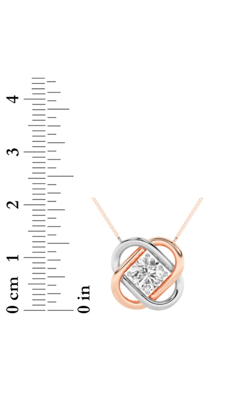 1CTW Round Shaped Lab Grown Diamond (F/VS)  Necklace in 14K Gold