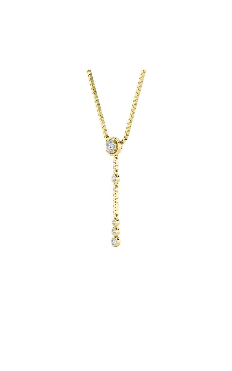 0.4CTW Round Shaped Lab Grown Diamond (G/VS) Necklace in 14K Yellow Gold Over Silver