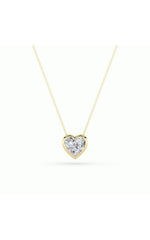 Load image into Gallery viewer, 1CTW Heart Shaped Lab Grown Diamond (F/VS) Bezel Set Solitaire Pendant in 14K Gold
