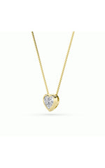 Load image into Gallery viewer, 1CTW Heart Shaped Lab Grown Diamond (F/VS) Bezel Set Solitaire Pendant in 14K Gold
