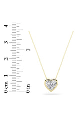 Load image into Gallery viewer, 1CTW Heart Shaped Lab Grown Diamond (F/VS) Bezel Set Solitaire Pendant in 14K Gold

