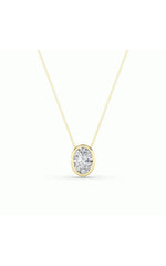 Load image into Gallery viewer, 1CTW Oval Shaped Lab Grown Diamond (F/VS) Bezel Set Solitaire Pendant in 14K Gold
