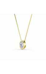 Load image into Gallery viewer, 1CTW Oval Shaped Lab Grown Diamond (F/VS) Bezel Set Solitaire Pendant in 14K Gold
