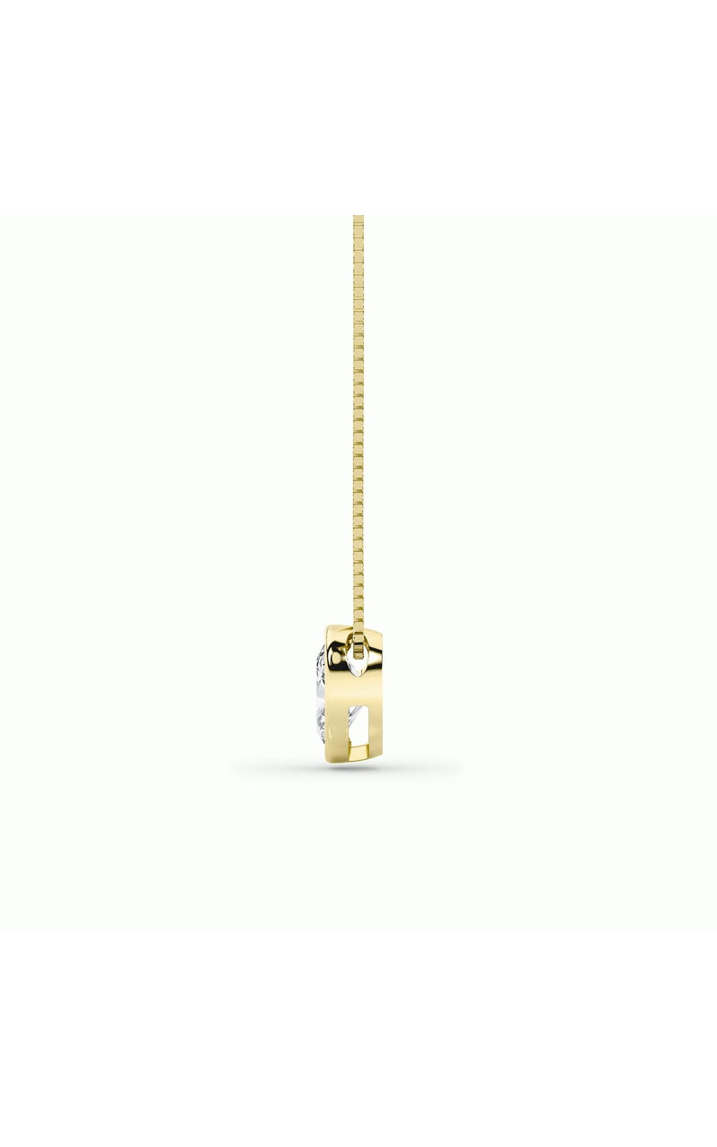 1CTW Oval Shaped Lab Grown Diamond (F/VS) Bezel Set Solitaire Pendant in 14K Gold