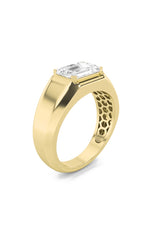 Load image into Gallery viewer, 3Cttw Emerald Shaped Lab Grown Diamond (F/VS) Mens Ring in 14K White Gold
