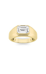 Load image into Gallery viewer, 3Cttw Emerald Shaped Lab Grown Diamond (F/VS) Mens Ring in 14K White Gold
