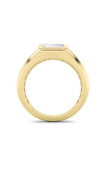 Load image into Gallery viewer, 3Cttw Emerald Shaped Lab Grown Diamond (F/VS) Mens Ring in 14K White Gold
