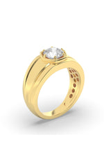 Load image into Gallery viewer, 2CTW Round Shaped Lab Grown Diamond (F/VS) Mens Ring in 14K White Gold
