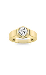 Load image into Gallery viewer, 2CTW Round Shaped Lab Grown Diamond (F/VS) Mens Ring in 14K Yellow Gold
