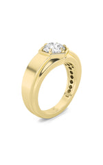 Load image into Gallery viewer, 2CTW Round Shaped Lab Grown Diamond (F/VS) Mens Ring in 14K Yellow Gold
