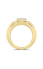 Load image into Gallery viewer, 2CTW Round Shaped Lab Grown Diamond (F/VS) Mens Ring in 14K Yellow Gold
