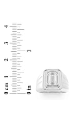 Load image into Gallery viewer, 2CTW Emerald Shaped Lab Grown Diamond (F/VS) Mens Ring in 14K White Gold
