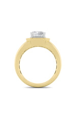 Load image into Gallery viewer, 3CTW Emerald Shaped Lab Grown Diamond (F/VS) Mens Ring in 14K Gold
