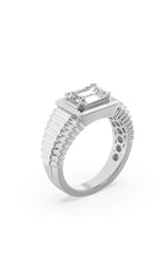 Load image into Gallery viewer, 2.5CTW Emerald Shaped Lab Grown Diamond (F/VS) Mens Ring in 14K Gold
