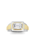 Load image into Gallery viewer, 2.5CTW Emerald Shaped Lab Grown Diamond (F/VS) Mens Ring in 14K Gold
