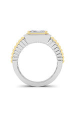 Load image into Gallery viewer, 2.5CTW Emerald Shaped Lab Grown Diamond (F/VS) Mens Ring in 14K Gold
