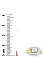 Load image into Gallery viewer, 2.5CTW Emerald Shaped Lab Grown Diamond (F/VS) Mens Ring in 14K Gold
