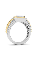 Load image into Gallery viewer, 2.5CTW Emerald Shaped Lab Grown Diamond (F/VS) Mens Ring in 14K Gold

