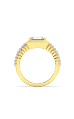 Load image into Gallery viewer, 2.5CTW Emerald Shaped Lab Grown Diamond (F/VS) Mens Ring in 14K Gold
