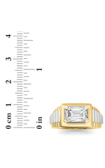 Load image into Gallery viewer, 2.5CTW Emerald Shaped Lab Grown Diamond (F/VS) Mens Ring in 14K Gold
