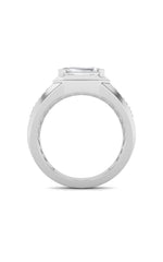 Load image into Gallery viewer, 3.5CTW Emerald Shaped Lab Grown Diamond (F/VS) Mens Ring in 14K Gold
