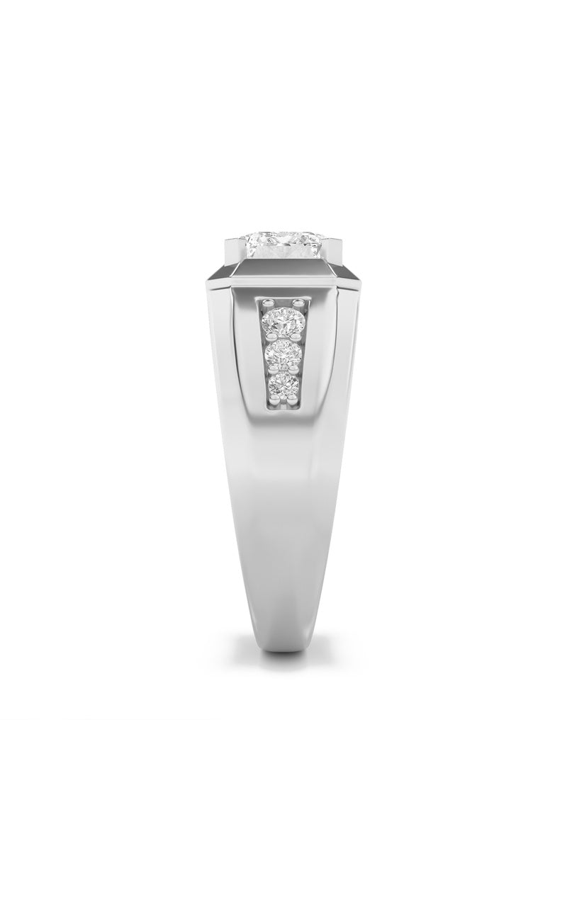 3.5CTW Emerald Shaped Lab Grown Diamond (F/VS) Mens Ring in 14K Gold