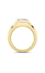 Load image into Gallery viewer, 3.5CTW Emerald Shaped Lab Grown Diamond (F/VS) Mens Ring in 14K Gold
