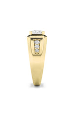 Load image into Gallery viewer, 3.5CTW Emerald Shaped Lab Grown Diamond (F/VS) Mens Ring in 14K Gold
