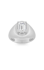 Load image into Gallery viewer, 3CTW Emerald Shaped Lab Grown Diamond (F/VS) Men's Ring in 14K Gold

