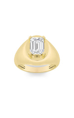Load image into Gallery viewer, 3CTW Emerald Shaped Lab Grown Diamond (F/VS) Men's Ring in 14K Gold
