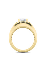 Load image into Gallery viewer, 3CTW Emerald Shaped Lab Grown Diamond (F/VS) Men's Ring in 14K Gold
