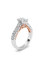 Load image into Gallery viewer, 2CTW Oval Shaped Lab Grown Diamond (F/VS) Accented Milgrain Engagement Ring in 14K Gold
