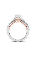 Load image into Gallery viewer, 2CTW Oval Shaped Lab Grown Diamond (F/VS) Accented Milgrain Engagement Ring in 14K Gold
