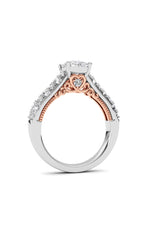 Load image into Gallery viewer, 2CTW Oval Shaped Lab Grown Diamond (F/VS) Accented Milgrain Engagement Ring in 14K Gold
