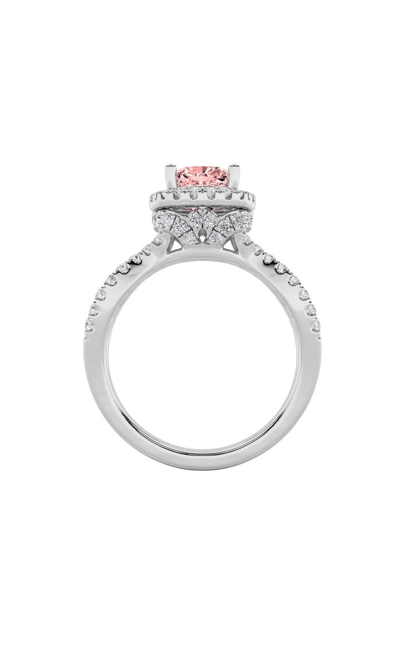 2CTW Elongated Cushion Shaped Lab Grown Diamond (F/VS) Ring in 14K Gold