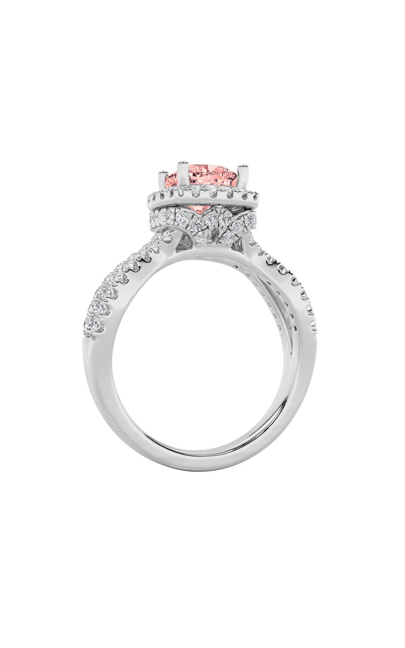 2CTW Elongated Cushion Shaped Lab Grown Diamond (F/VS) Ring in 14K Gold