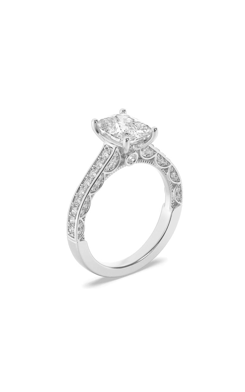 2.5CTW Elongated Cushion Shaped Lab Grown Diamond (G/VS) Accented Engagement Ring in 14K Gold