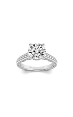 Load image into Gallery viewer, 2CTW Round Shaped Lab Grown Diamond (F/VS) Accented Engagement Ring in 14K Gold
