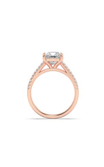 Load image into Gallery viewer, 2CTW Princess Shaped Lab Grown Diamond (F/VS) Cross Shank Accented Engagement Ring in 14K Gold

