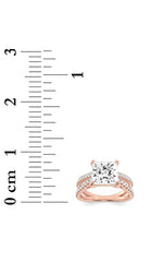 Load image into Gallery viewer, 2CTW Princess Shaped Lab Grown Diamond (F/VS) Cross Shank Accented Engagement Ring in 14K Gold
