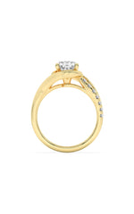 Load image into Gallery viewer, 2CTW Oval Shaped Lab Grown Diamond (G/VS) Swirl Shank Accented Engagement Ring in 14K Gold
