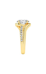 Load image into Gallery viewer, 2CTW Oval Shaped Lab Grown Diamond (G/VS) Swirl Shank Accented Engagement Ring in 14K Gold
